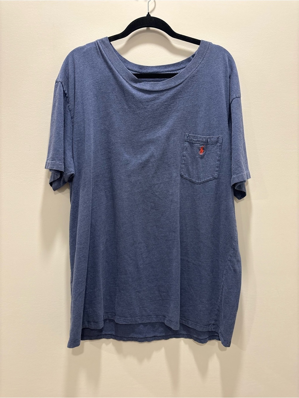 Polo Ralph Lauren Blue Garment Dyed Pocket Tee Short Sleeve Cotton T-Shirt